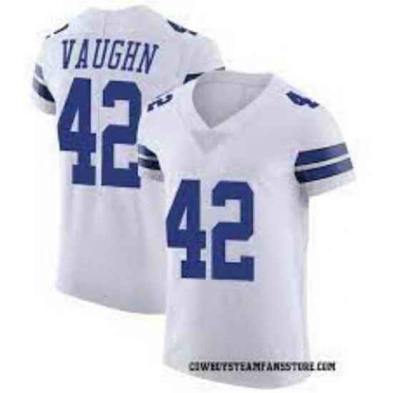 Men Nike Dallas Cowboys Deuce Vaughn #42 White Vapor Limited Stitched NFL Jersey